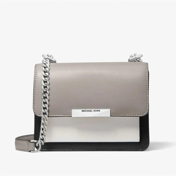 Women's Jade Extra-small Tri-color Leather Crossbody Bag - black, white and grey - Picture 1 of 10